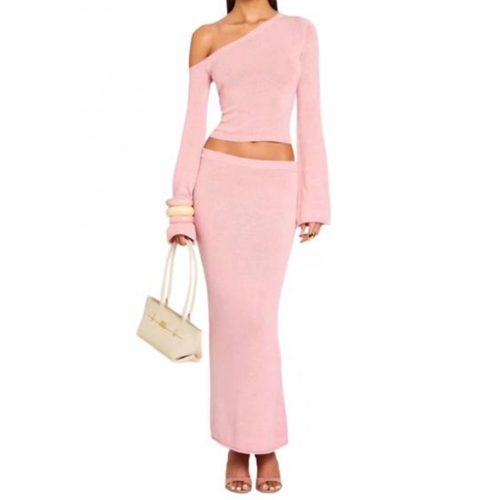SER.O.YA | Alivia Knit Top Pale Blush Pink Size XL Retrofete Euro Chic Cropped - Picture 2 of 16